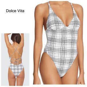 New. New. Dolce Vita plaid swimsuit. Small.